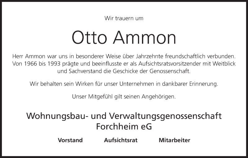  Traueranzeige für Otto Ammon vom 03.12.2013 aus MGO