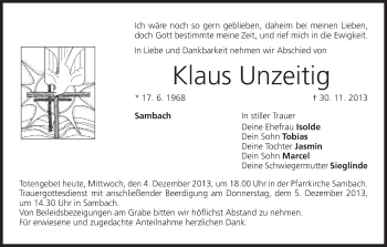 Anzeige von Klaus Unzeitig von MGO