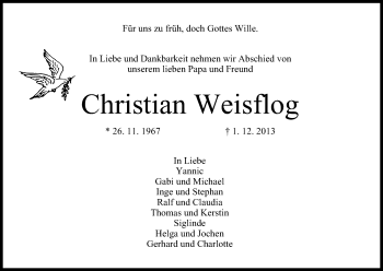 Anzeige von Christian Weisflog von MGO