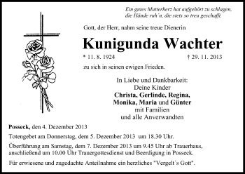 Anzeige von Kunigunda Wachter von MGO