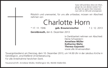 Anzeige von Charlotte Horn von MGO