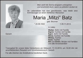 Anzeige von Maria Batz von MGO