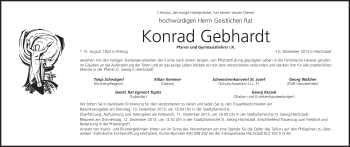 Anzeige von Konrad Gebhardt von MGO