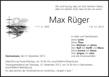 Anzeige von Max Rüger von MGO