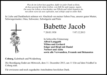 Anzeige von Babette Jacob von MGO