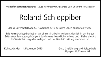 Anzeige von Roland Schleppiber von MGO