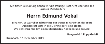 Anzeige von Edmund Vokal von MGO