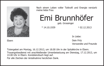 Anzeige von Emi Brunnhöfer von MGO
