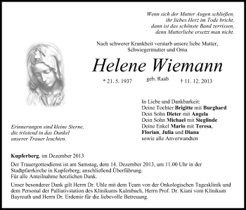 Anzeige von Helene Wiemann von MGO