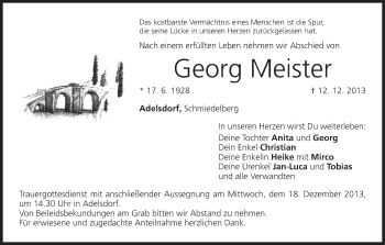 Anzeige von Georg Meister von MGO