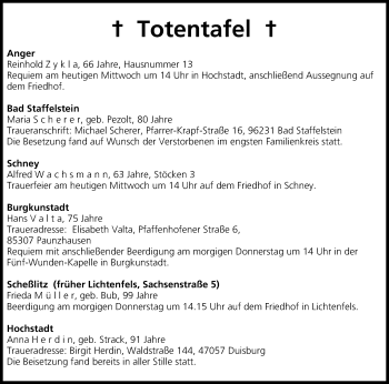 Anzeige von Totentafel vom 18.12.2013 von MGO