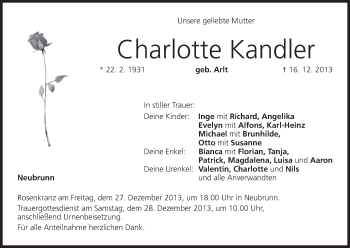 Anzeige von Charlotte Kandler von MGO