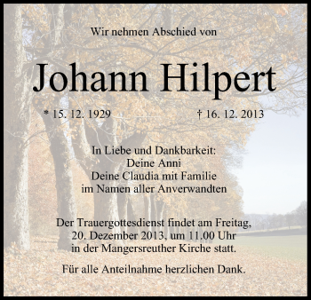 Anzeige von Johann Hilpert von MGO