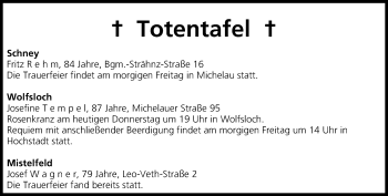 Anzeige von Totentafel vom 19.12.2013 von MGO