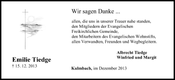 Anzeige von Emilie Tiedge von MGO