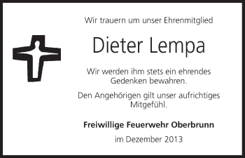 Anzeige von Dieter Lempa von MGO