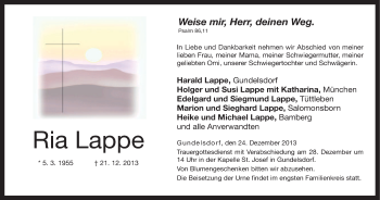 Anzeige von Ria Lappe von MGO
