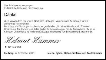 Anzeige von Helmut Hümmer von MGO