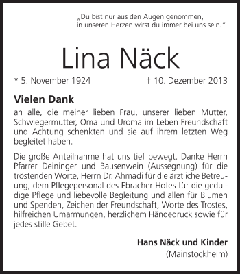 Anzeige von Lina Näck von MGO