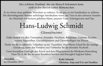 Anzeige von Hans-Ludwig Schmidt von MGO