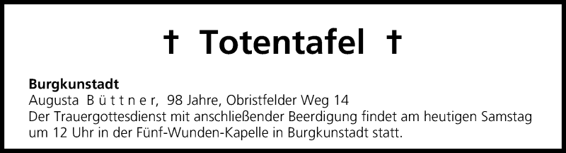  Traueranzeige für Totentafel vom 04.01.2014 vom 04.01.2014 aus MGO