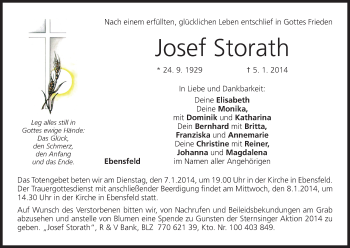 Anzeige von Josef Storath von MGO