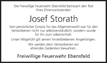 Anzeige von Josef Storath von MGO