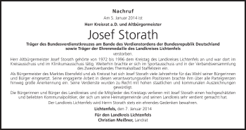 Anzeige von Josef Storath von MGO