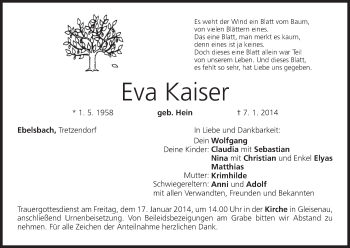 Anzeige von Eva Kaiser von MGO
