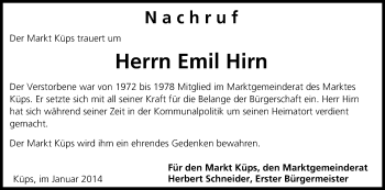 Anzeige von Emil Hirn von MGO