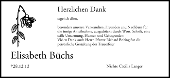 Anzeige von Elisabeth Büchs von MGO