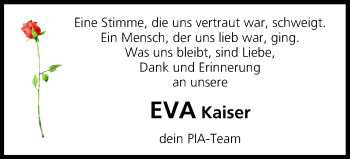Anzeige von Eva Kaiser von MGO