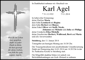 Anzeige von Karl Agel von MGO