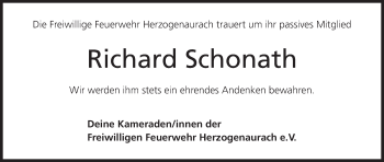 Anzeige von Richard Schonath von MGO