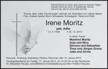 Anzeige von Irene Moritz von MGO