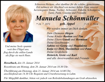 Anzeige von Manuela Schönmüller von MGO