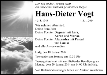 Anzeige von Hans-Dieter Vogt von MGO