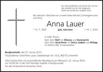 Anzeige von Anna Lauer von MGO