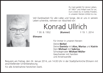 Anzeige von Konrad Ullrich von MGO