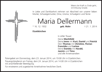 Anzeige von Maria Dellermann von MGO