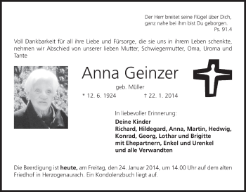 Anzeige von Anna Geinzer von MGO