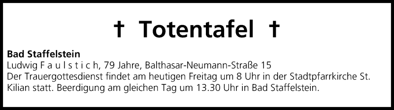  Traueranzeige für Totentafel vom 24.01.2014 vom 24.01.2014 aus MGO