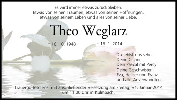 Anzeige von Theo Weglarz von MGO