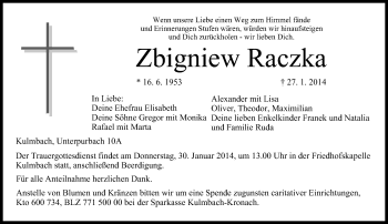 Anzeige von Zbigniew Raczka von MGO