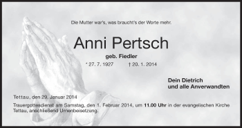 Anzeige von Anni Pertsch von MGO