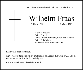 Anzeige von Wilhelm Fraas von MGO