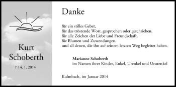 Anzeige von Kurt Schoberth von MGO