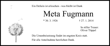 Anzeige von Meta Fugmann von MGO