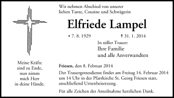Anzeige von Elfriede Lampel von MGO