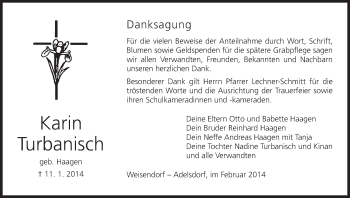 Anzeige von Karin Turbanisch von MGO